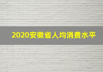 2020安徽省人均消费水平