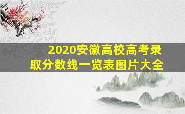 2020安徽高校高考录取分数线一览表图片大全