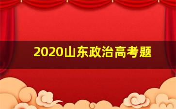 2020山东政治高考题