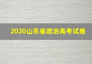 2020山东省政治高考试卷