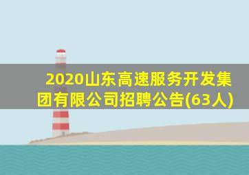 2020山东高速服务开发集团有限公司招聘公告(63人)