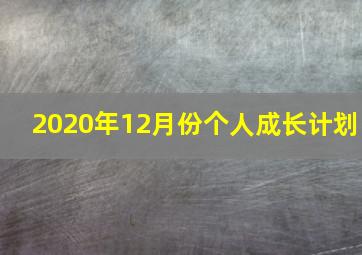 2020年12月份个人成长计划