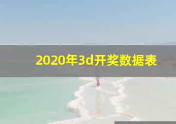 2020年3d开奖数据表