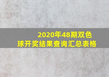 2020年48期双色球开奖结果查询汇总表格