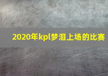 2020年kpl梦泪上场的比赛