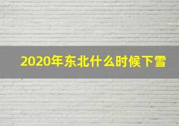 2020年东北什么时候下雪