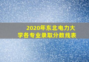 2020年东北电力大学各专业录取分数线表