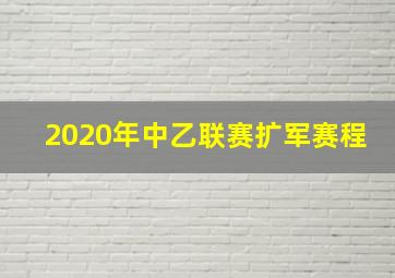 2020年中乙联赛扩军赛程