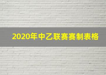 2020年中乙联赛赛制表格