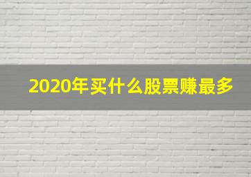 2020年买什么股票赚最多