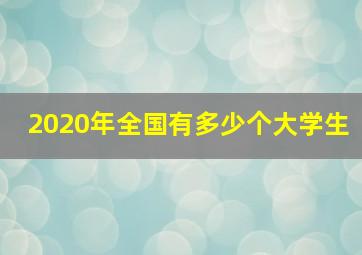 2020年全国有多少个大学生