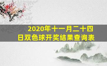 2020年十一月二十四日双色球开奖结果查询表