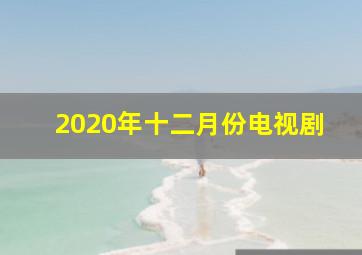 2020年十二月份电视剧