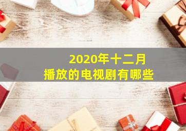 2020年十二月播放的电视剧有哪些