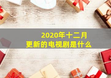 2020年十二月更新的电视剧是什么