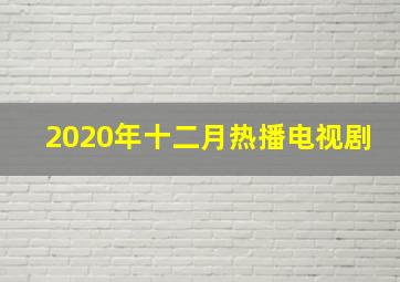 2020年十二月热播电视剧