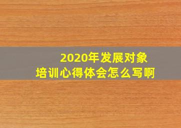 2020年发展对象培训心得体会怎么写啊