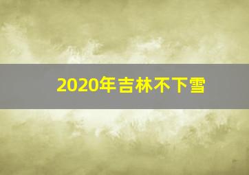 2020年吉林不下雪