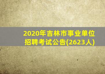 2020年吉林市事业单位招聘考试公告(2623人)