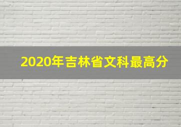 2020年吉林省文科最高分