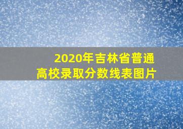 2020年吉林省普通高校录取分数线表图片