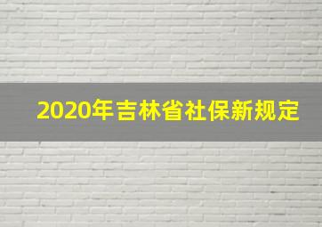 2020年吉林省社保新规定