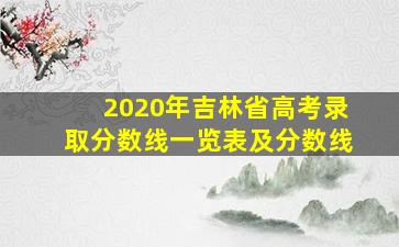 2020年吉林省高考录取分数线一览表及分数线