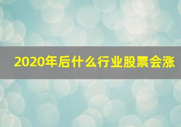 2020年后什么行业股票会涨