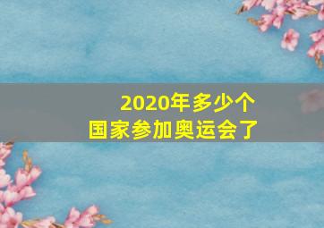 2020年多少个国家参加奥运会了