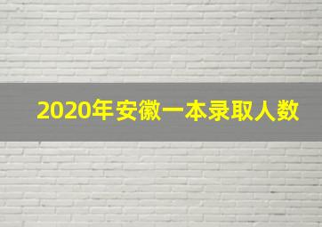 2020年安徽一本录取人数