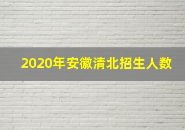 2020年安徽清北招生人数