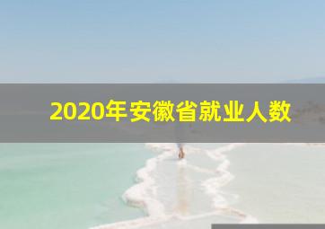 2020年安徽省就业人数