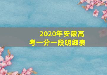 2020年安徽高考一分一段明细表