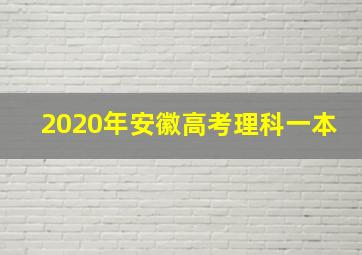 2020年安徽高考理科一本