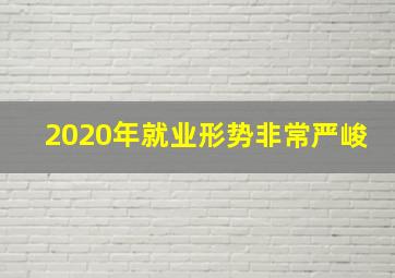 2020年就业形势非常严峻