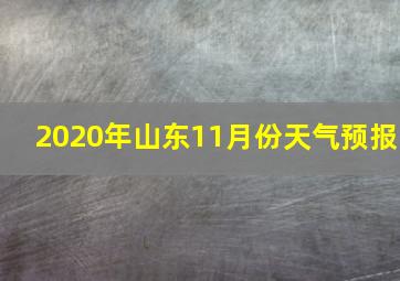 2020年山东11月份天气预报