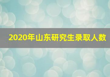 2020年山东研究生录取人数