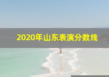 2020年山东表演分数线