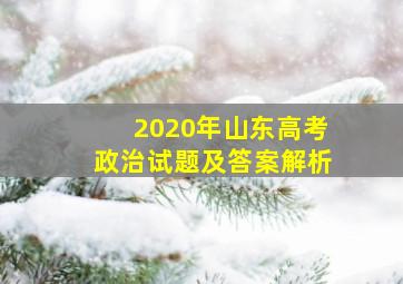 2020年山东高考政治试题及答案解析