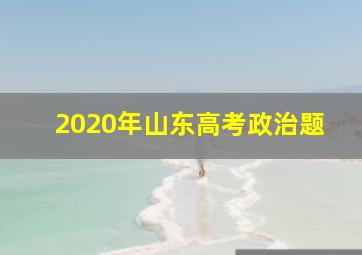 2020年山东高考政治题