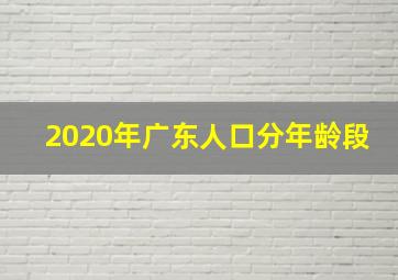 2020年广东人口分年龄段