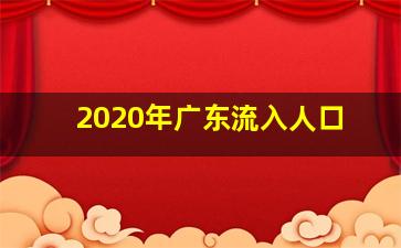 2020年广东流入人口