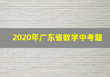 2020年广东省数学中考题