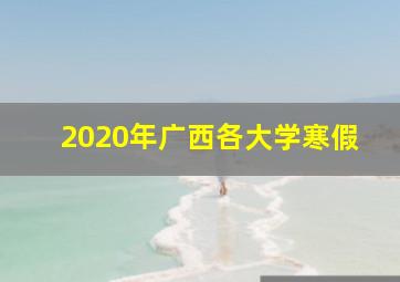 2020年广西各大学寒假