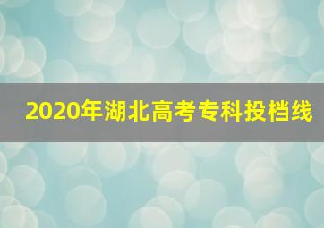 2020年湖北高考专科投档线