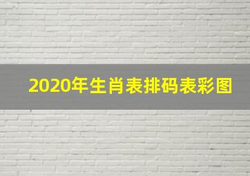 2020年生肖表排码表彩图