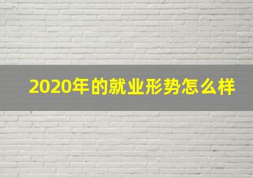 2020年的就业形势怎么样