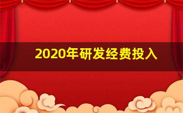 2020年研发经费投入