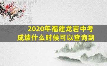 2020年福建龙岩中考成绩什么时候可以查询到