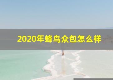 2020年蜂鸟众包怎么样